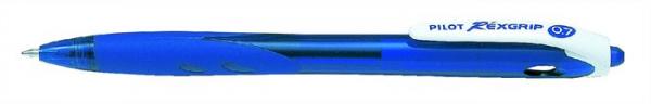 Guľôčkové pero, 0,27 mm, stláčací mechanizmus, PILOT "Rexgrip", modré