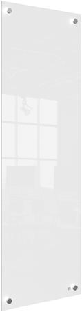 Odkazová tabuľa, sklenená, nástenná, úzka, 30x90 cm, NOBO "Home", biela