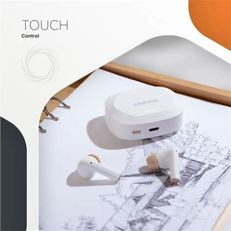 Slúchadlá, TWS bezdrôtové, Bluetooth 5.4, CANYON „Hexagon 7“, bielo-béžové 7