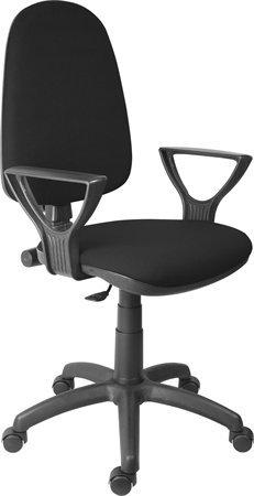 . Kancelárska stolička, čalúnená, LX opierky rúk, "Megane", čierna