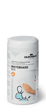 Čistiace utierky na tabule, 100 ks, DURABLE "WHITEBOARD BOX 100"