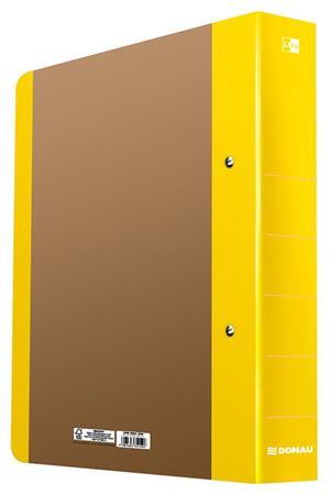 Krúžkový šanón, 2-D krúžky, 50 mm, A4, kartón, DONAU "Life", neónová žltá