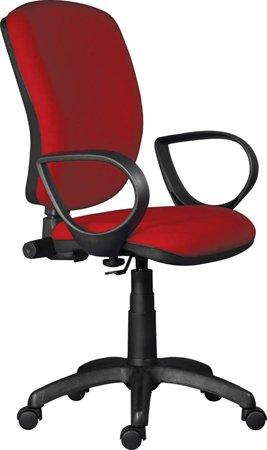 . Kancelárska stolička, čalúnená, čierny podstavec, "Nuvola", červená