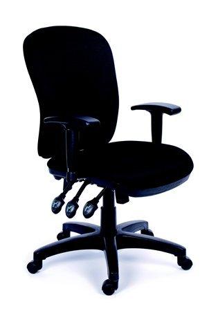 MAYAH Kancelárska stolička, s opierkami, čalúnená, čierny podstavec, MaYAH "Comfort", čierna