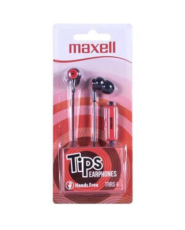Slúchadlá, s mikrofónom, MAXELL "Tips", červená-čierna