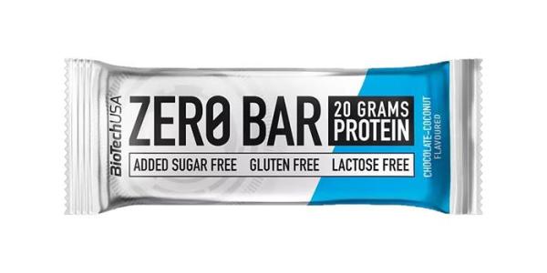 Proteínová tyčinka, bezlepková, 50g, BIOTECH USA "Zero Bar", čokoláda-kokos