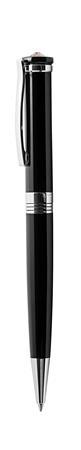 Guľôčkové pero, čierna, "Rimini", so zlatým krištáľom SWAROVSKI®, 14 cm, ART CRYSTELLA®