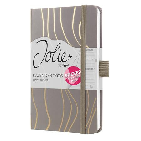 Diár, A6, týždenný, 2026, tvrdá obálka, SIGEL "Jolie", Mocca Meringue 2