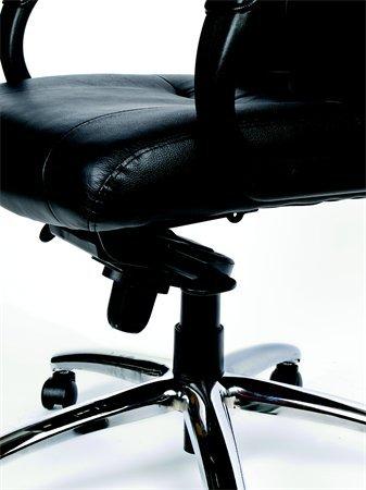 MAYAH Kancelárska stolička, hojdacia mechanika, čierna koža, chrómový podstavec, MaYAH "Enterpri