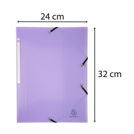 Doska s gumičkou, PP, A4, EXACOMPTA "Chromaline Pastel", fialová 3
