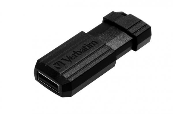 USB kľúč, 128GB, USB 2.0, 10/4MB/sec, VERBATIM "PinStripe", čierny