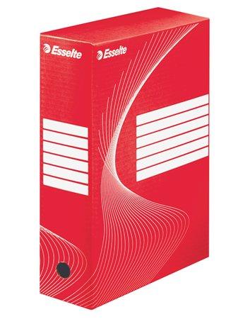 Archívny box, A4, 100 mm, kartón, ESSELTE "Boxycolor", červený