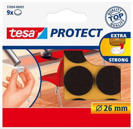 Ochranné podložky, okrúhle, proti poškriabaniu, 26 mm, TESA "Protect®", hnedá