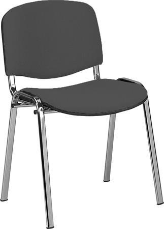 . Konferenčná stolička, čalúnená, chrómová konštrukcia, "Taurus", čierna-sivá