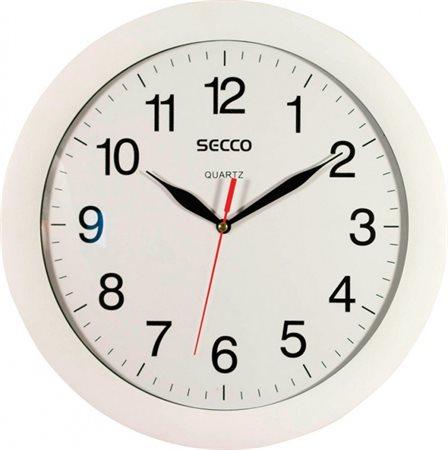 Nástenné hodiny, 30 cm,  SECCO, biely rám