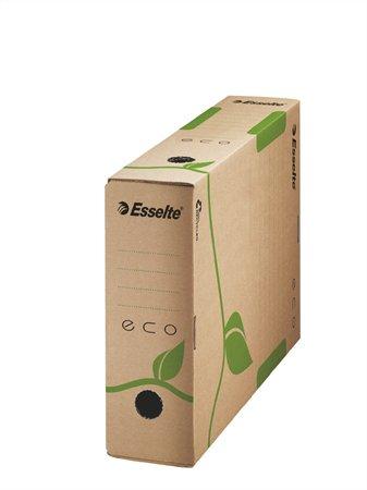 Archívny box, A4, 80 mm, recyklovaný kartón, ESSELTE "Eco", hnedý