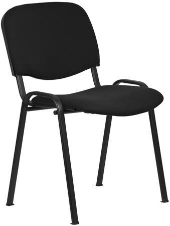 . Konferenčná stolička, čalúnená, čierna kovová konštrukcia, „Felicia”, čierna