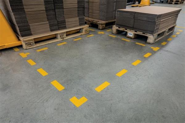 Podlahový piktogram, 50x150 mm, DURABLE "Pásik", žltá 3