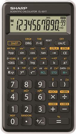 Kalkulačka, vedecká, 146 funkcií, SHARP "EL-501TBWH", biela