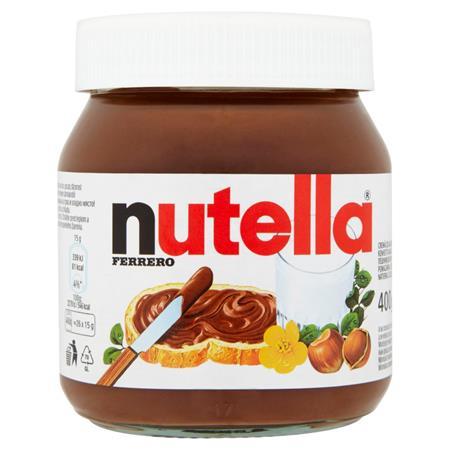 . "Nutella", nátierka z lieskovcov a kakaa, 400 g