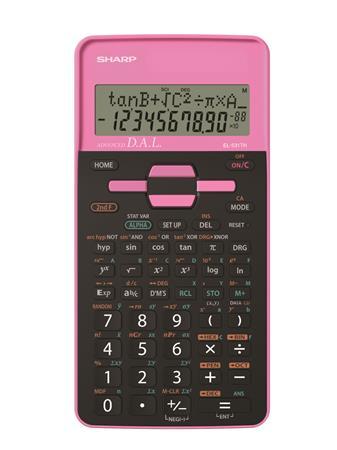 Kalkulačka, vedecká, 273 funkcií, SHARP "EL-531", pink