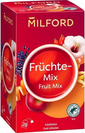 Ovocný čaj, 20x2,5 g, MILFORD "Fruitmix", mix ovocia 1