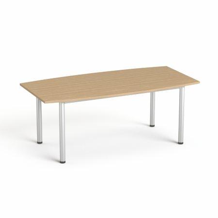 Konferenčný stôl, s oblúkom, so sivou kovovou nohou, 80/95x190 cm, MAYAH "Freedom SV-43",