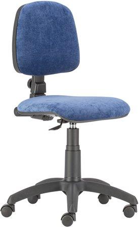 . Kancelárska stolička, čalúnená, čierny podstavec, "Bora", modrá