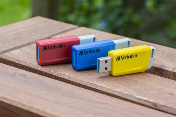USB kľúč, 3 x 16GB, USB 3.2, 80/25MB/sec, VERBATIM "Store n Click", červená/modrá/žltá
