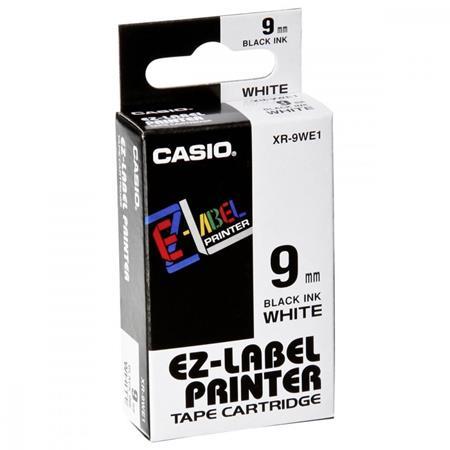 CASIO 9mm x 8m páska biela-čierna
