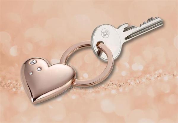 Kľúčenka, s krištálmi SWAROVSKI®, TROIKA, "Girls Best Friend Rosy" Shiny 2