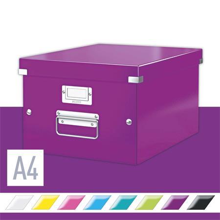 Škatuľa, rozmer A4, LEITZ "Click&Store", fialová