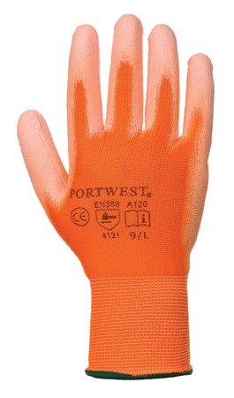 . Montážne rukavice, na dlani namočené do polyuretánu, veľkosť: 8, oranžové