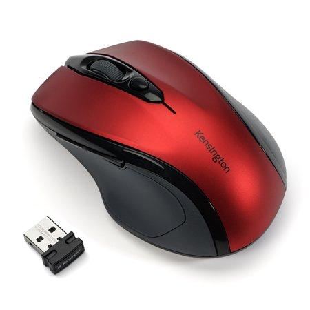 Myš, bezdrôtová, optická, stredná veľkosť, USB, KENSINGTON "Pro Fit", červená