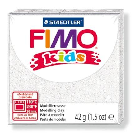 Modelovacia hmota, 42 g, FIMO "Kids", glitrová biela