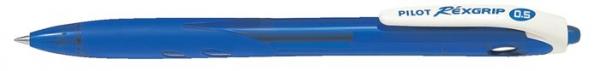 Guľôčkové pero, 0,21 mm, stláčací mechanizmus, PILOT "Rexgrip EF", modré