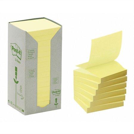 Samolepiaci bloček, "Z", 76x76 mm, 16x100 listov, ekologický, 3M POSTIT, žltý