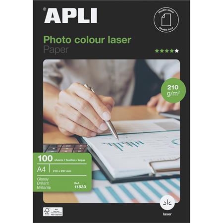 Foto papier, do laserových tlačiarní, A4, 210 g, lesklý, obojstranný, APLI "Premium Laser"