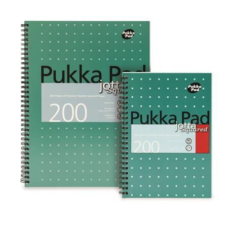 Špirálový zošit, A5, štvorčekový, 100 strán, PUKKA PAD, "Metallic Jotta"