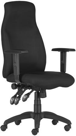 . Manažérska stolička, poťah: mesh, čierny podstavec, vysoké operadlo, "HUFO", čierna, s kol