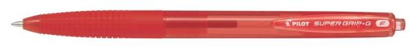 Guľôčkové pero, 0,22 mm, stláčací mechanizmus, PILOT "Super Grip G", červená