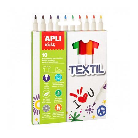 Fixka na textil, 2,9mm, APLI "Kids Textil", 10 rôznych farieb