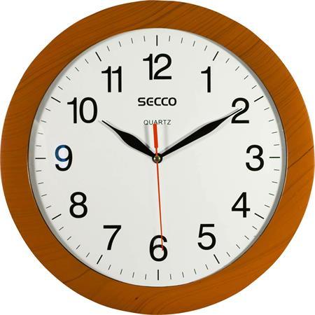 Nástenné hodiny, 30 cm, SECCO, rám s efektom dreva