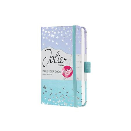 Diár, A6, týždenný, 2026, tvrdá obálka, SIGEL "Jolie", Butterfly Confetti Sky 2