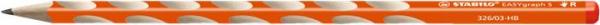 Grafitová ceruzka, HB, trojhranná, tenká, pre pravákov, STABILO, "EASYgraph", oranžová