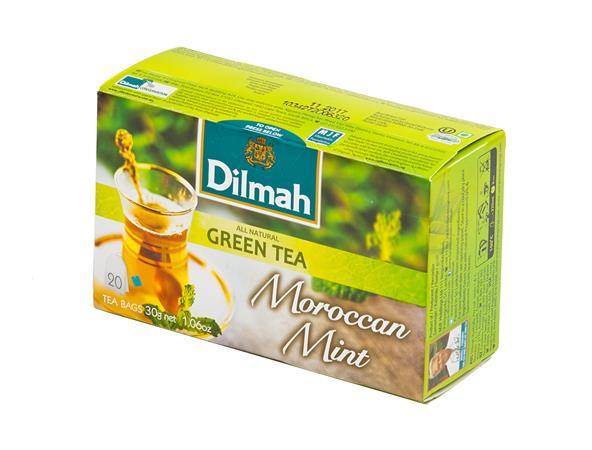 Zelený čaj, 20x1,5g, DILMAH s vôňou mäty "Maroko"