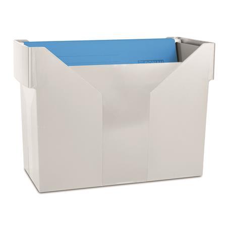 Box na závesné zakladacie dosky, plastový, s 5 záv.zakl. doskami, DONAU, sivý