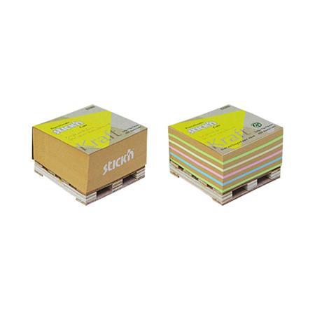 Samolepiaci poznámkový blok, 76x76 mm, 400 listov, mini paleta, STICK N "Kraft Cube", hned