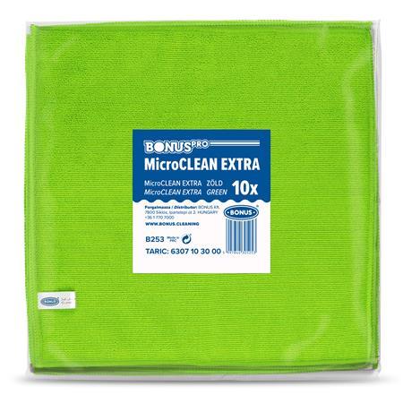 Čistiaca utierka, univerzálna,10 ks, 40x40 cm, BONUS "MicroCLEAN Extra", zelená 1