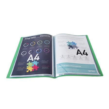 Katalógová kniha, 30 vreciek, A4, EXACOMPTA "Opak", zelený 2
